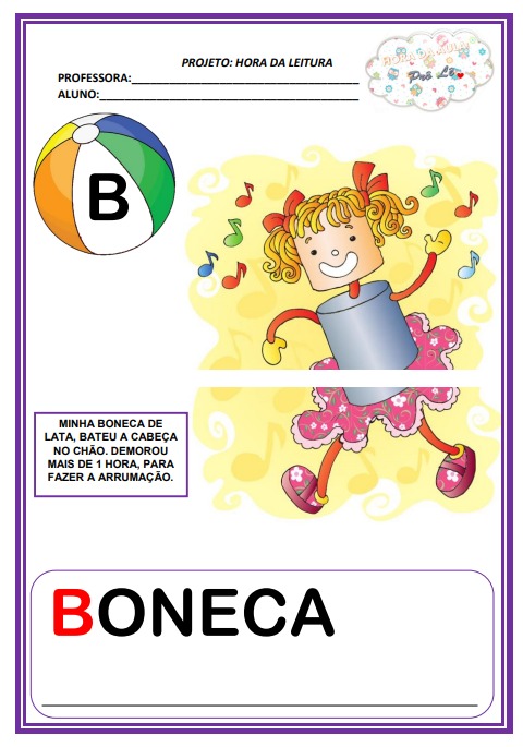 Projeto do Alfabeto na Educação Infantil - Alfabeto letra B de Boneca
