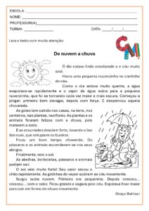 Leitura e Interpretação do texto: De nuvem a chuva