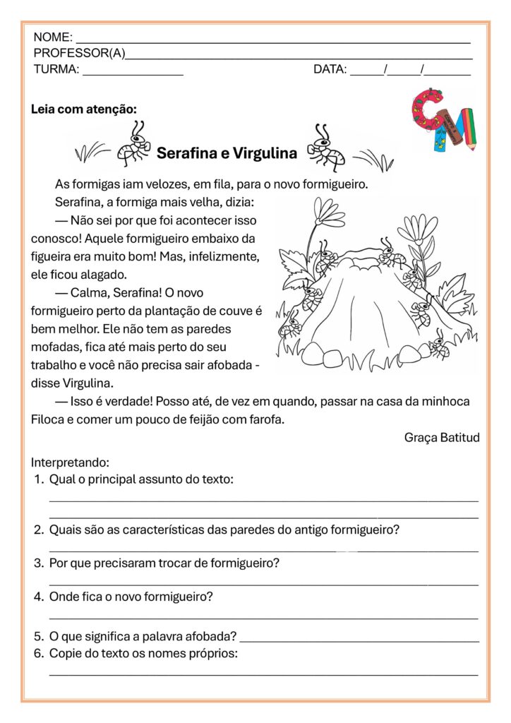 Texto Serafina e Virgulina