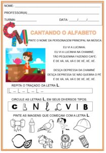 Cantando o Alfabeto - Atividade letra L