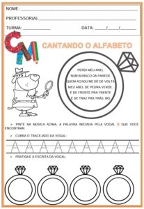 Cantando o Alfabeto - Atividade letra A