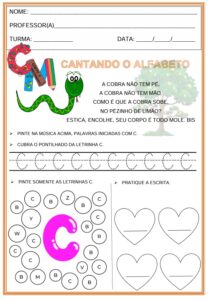 Cantando o Alfabeto - Atividade letra C
