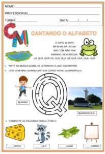 Cantando o Alfabeto - Atividade letra Q