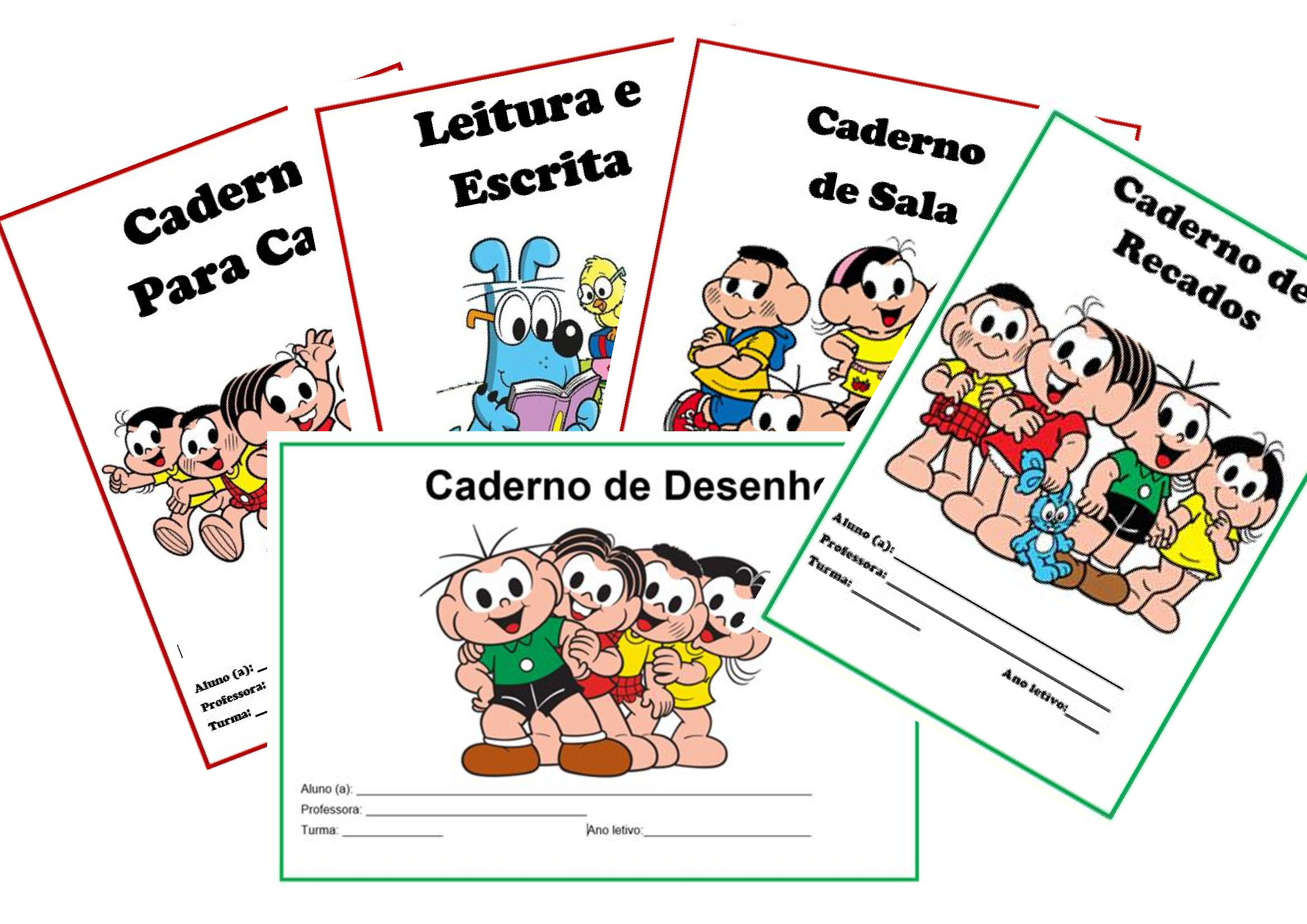 Capas de caderno Turma da Mônica