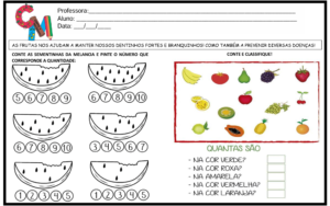 Atividades das frutas para deixar o dentinho forte