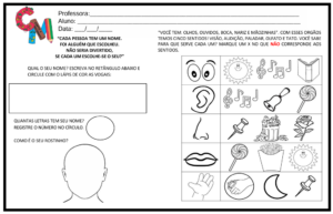 Atividade nome próprio e os sentidos