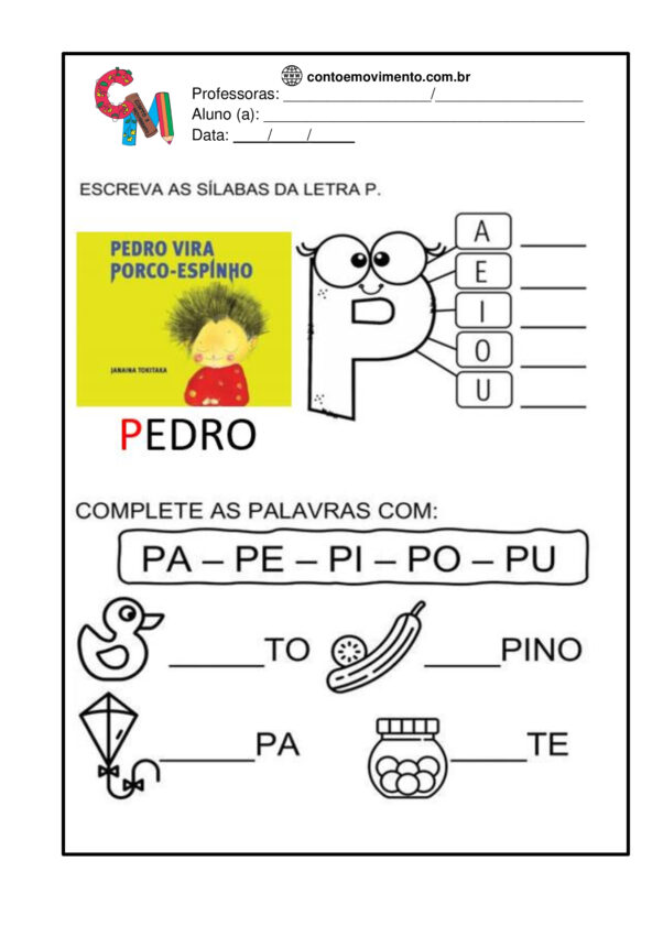 Tarefa Pedro vira porco-espinho