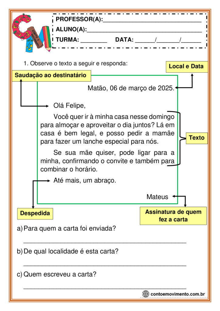 Leitura de uma carta
