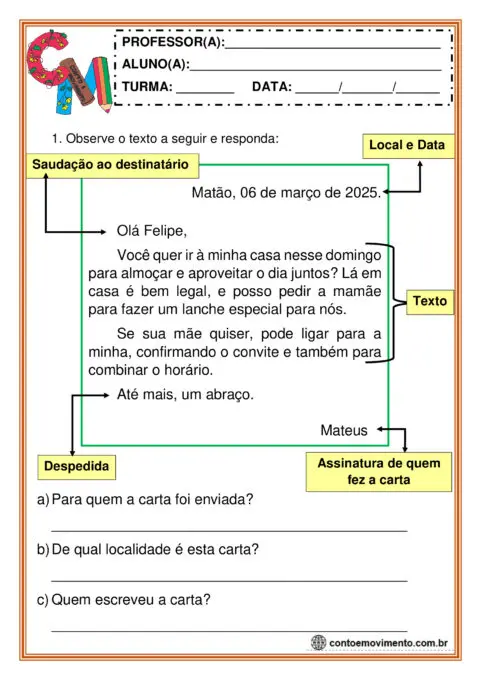 Leitura de uma carta - Projeto Correio da Amizade