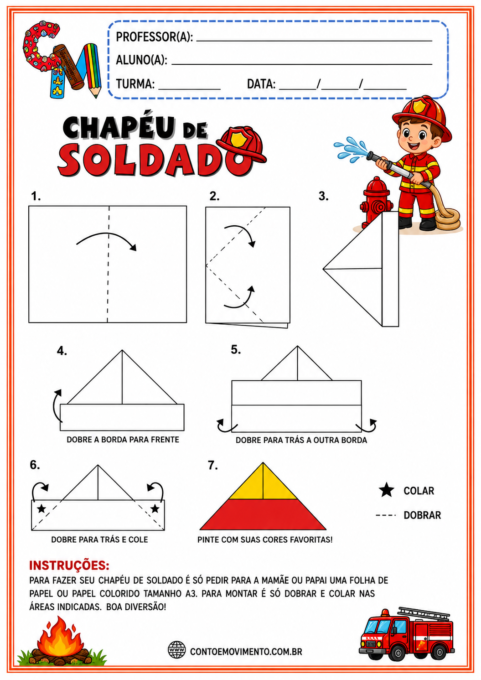 Dobradura do chapéu do Soldado