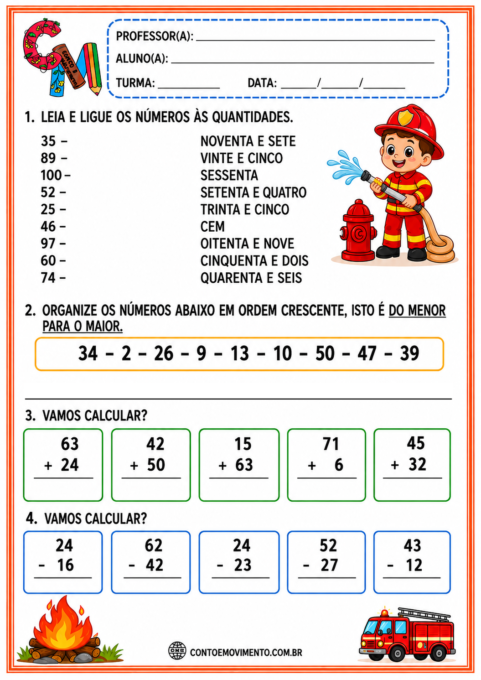 Atividade de matemática com o tema Soldado