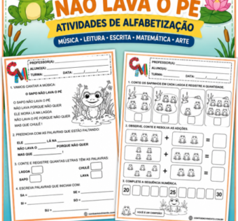 Atividades da música o sapo não lava o pé