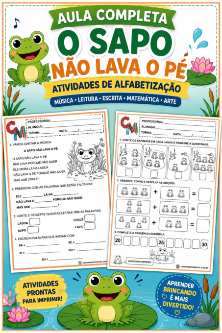 Atividades da música o sapo não lava o pé