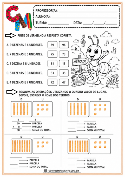 música da formiguinha atividade de matemática
