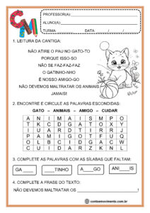 Atividade não atire o pau no gato