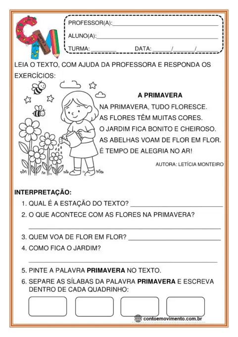Atividade da primavera