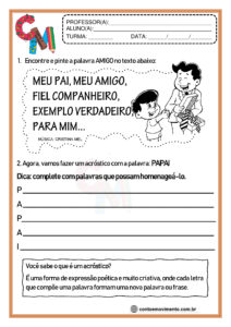 Atividades dia dos Pais