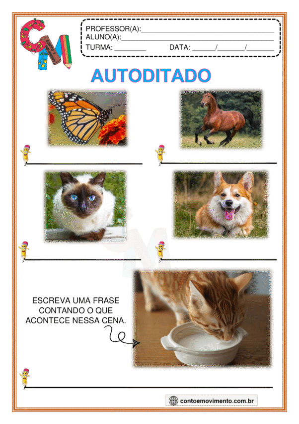 Autoditado na alfabetização:  animais 2