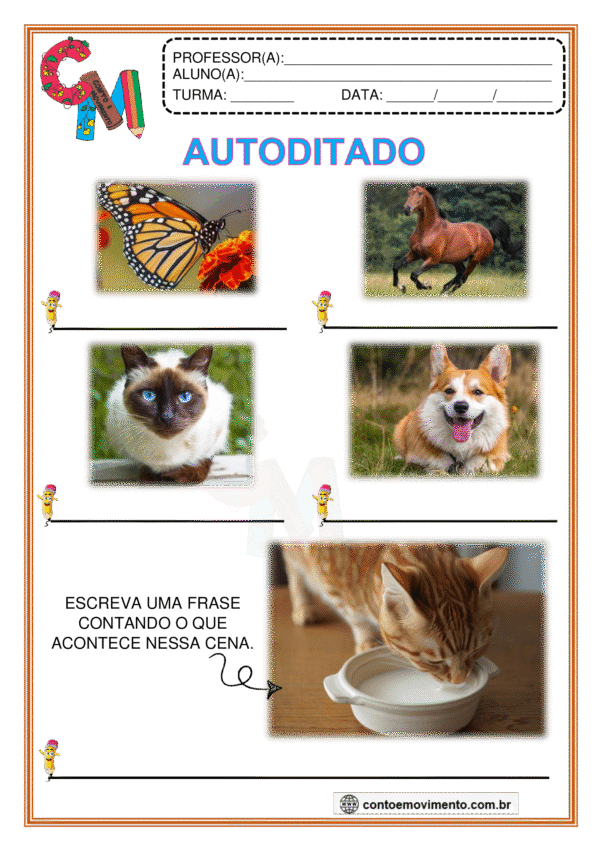 Autoditado na alfabetização:  animais 2