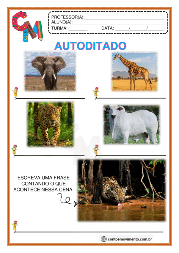 Autoditado na alfabetização: de animais 1