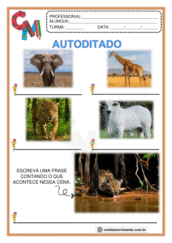 Autoditado na alfabetização: de animais 1