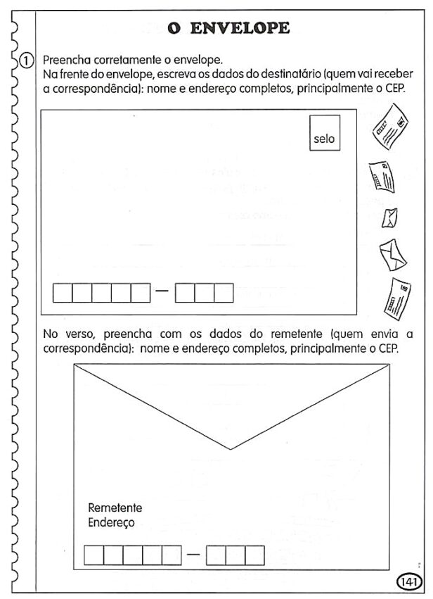 Atividade preencher envelope