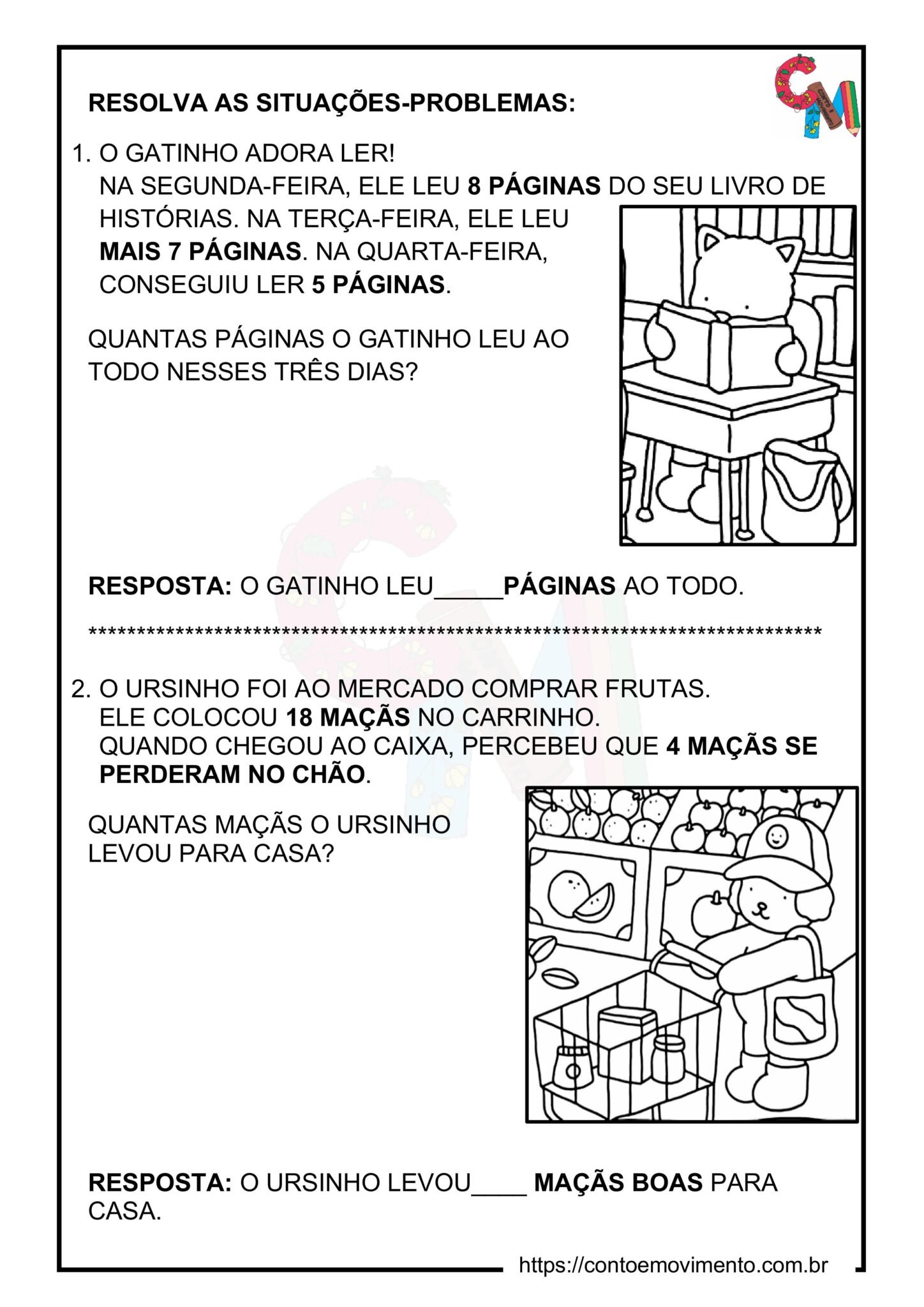 Atividades situação problema com Bobbie Goods para alfabetização ...