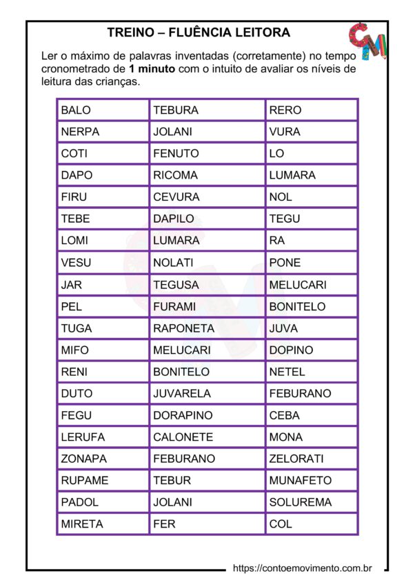 TREINO FLUENCIA LEITORA