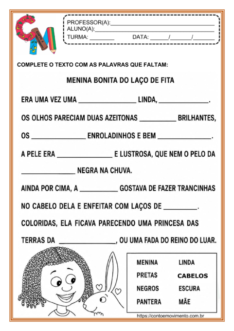 Dia da Consciência Negra - Menina Bonita do Laço de Fita