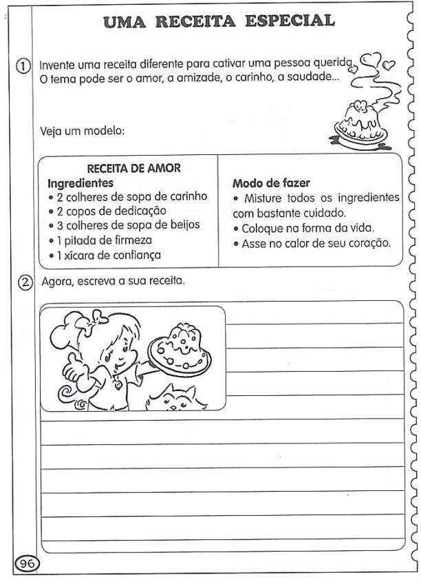 produção de texto receita
