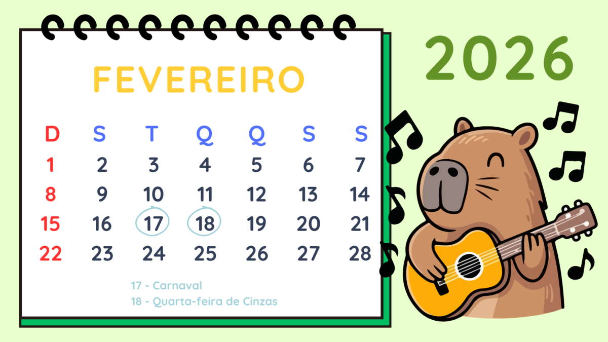 calendário 2026 Capivara