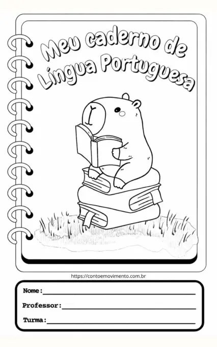 Capa de caderno Capivara