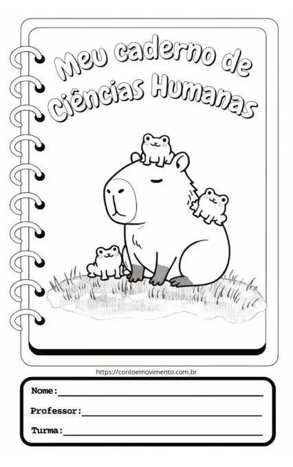 Capa de caderno Capivara