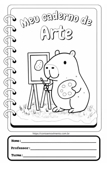 Capa de caderno Capivara