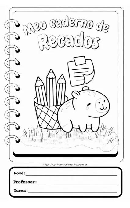 Capa de caderno capivara