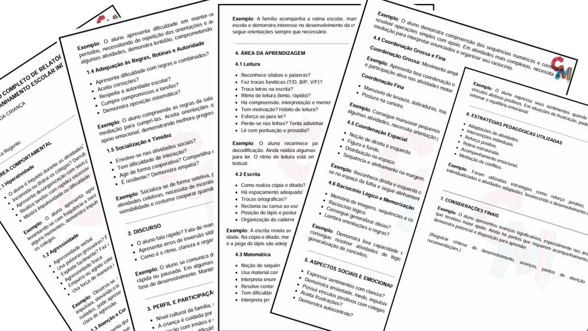 relatório individual escolar