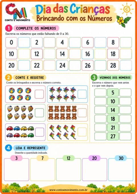 Atividades Dia das Crianças: Brincando com os números