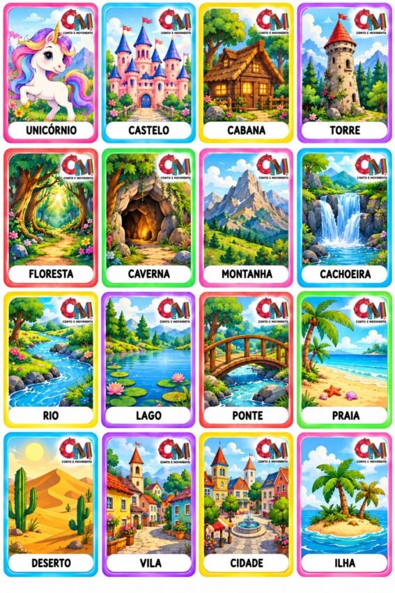 Cartas para criar histórias: imagens para Produção de texto.