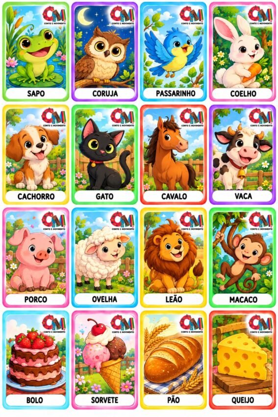 Cartas para criar histórias: imagens para Produção de texto.