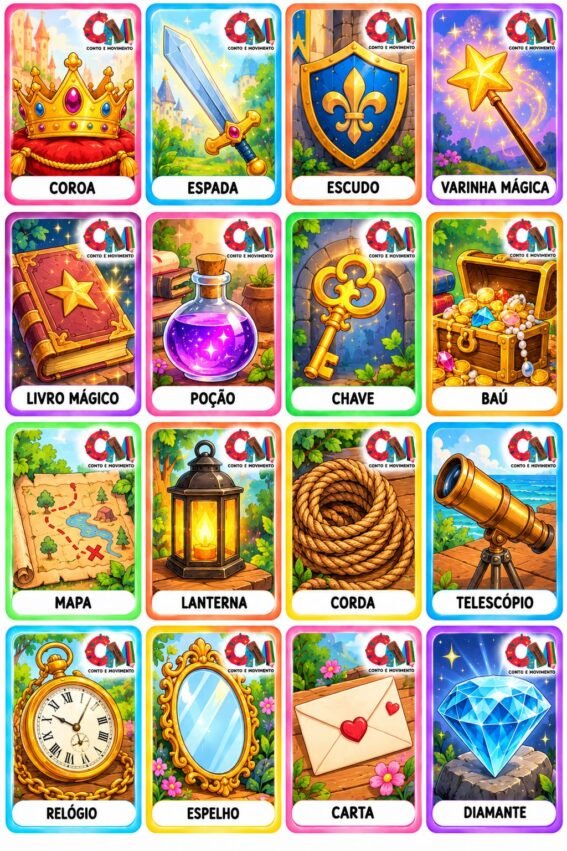 Cartas para criar histórias: imagens para Produção de texto.