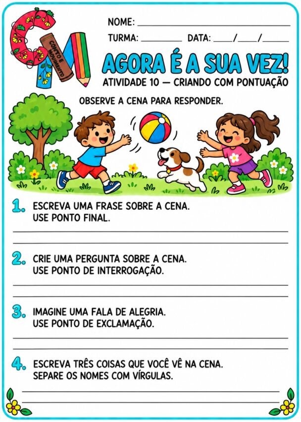Atividades de Sinais de Pontuação