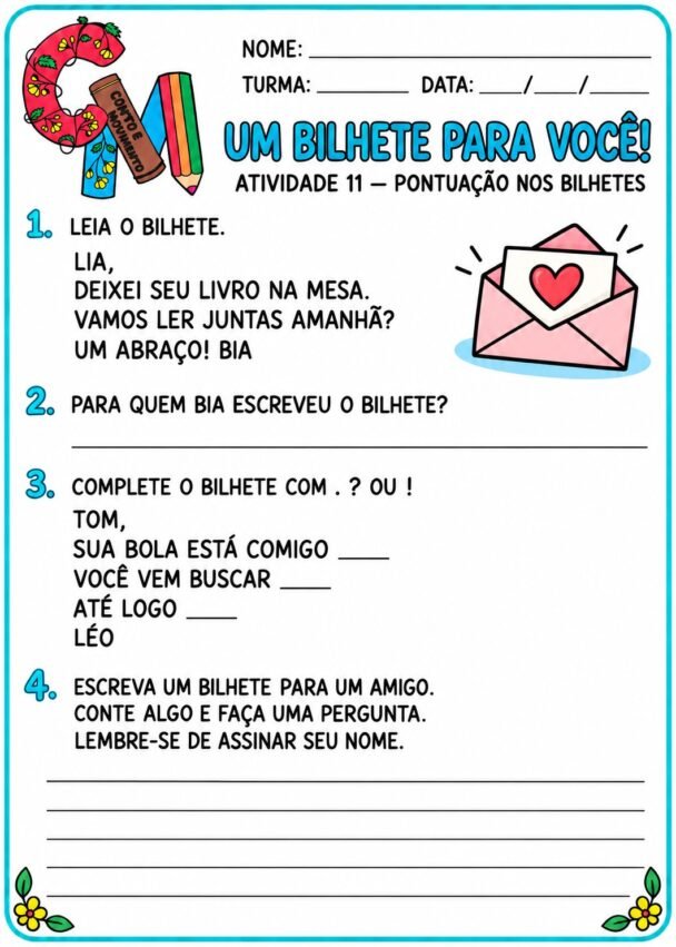 Atividades de Sinais de Pontuação