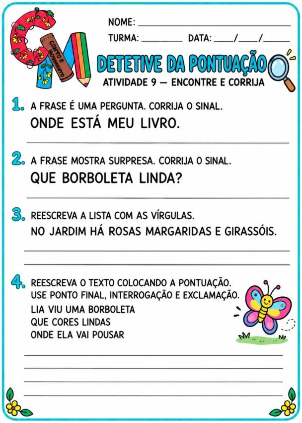 Atividades de Sinais de Pontuação