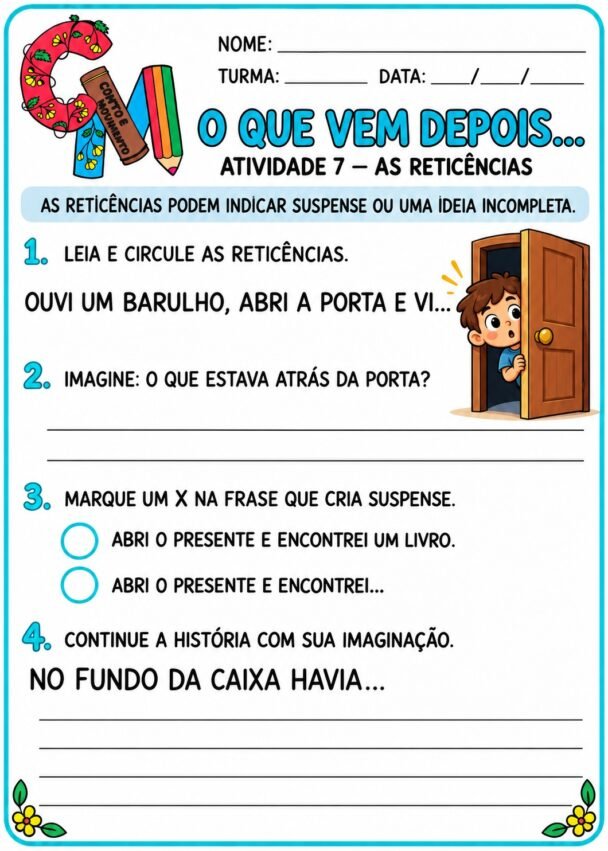 Atividades de Sinais de Pontuação: Reticências
