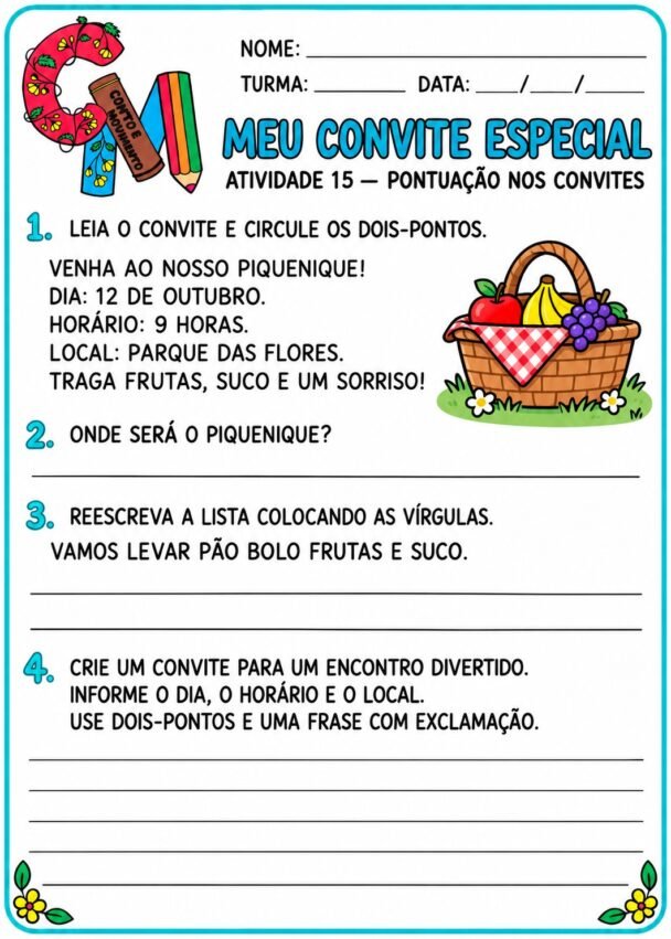 Atividades de Sinais de Pontuação