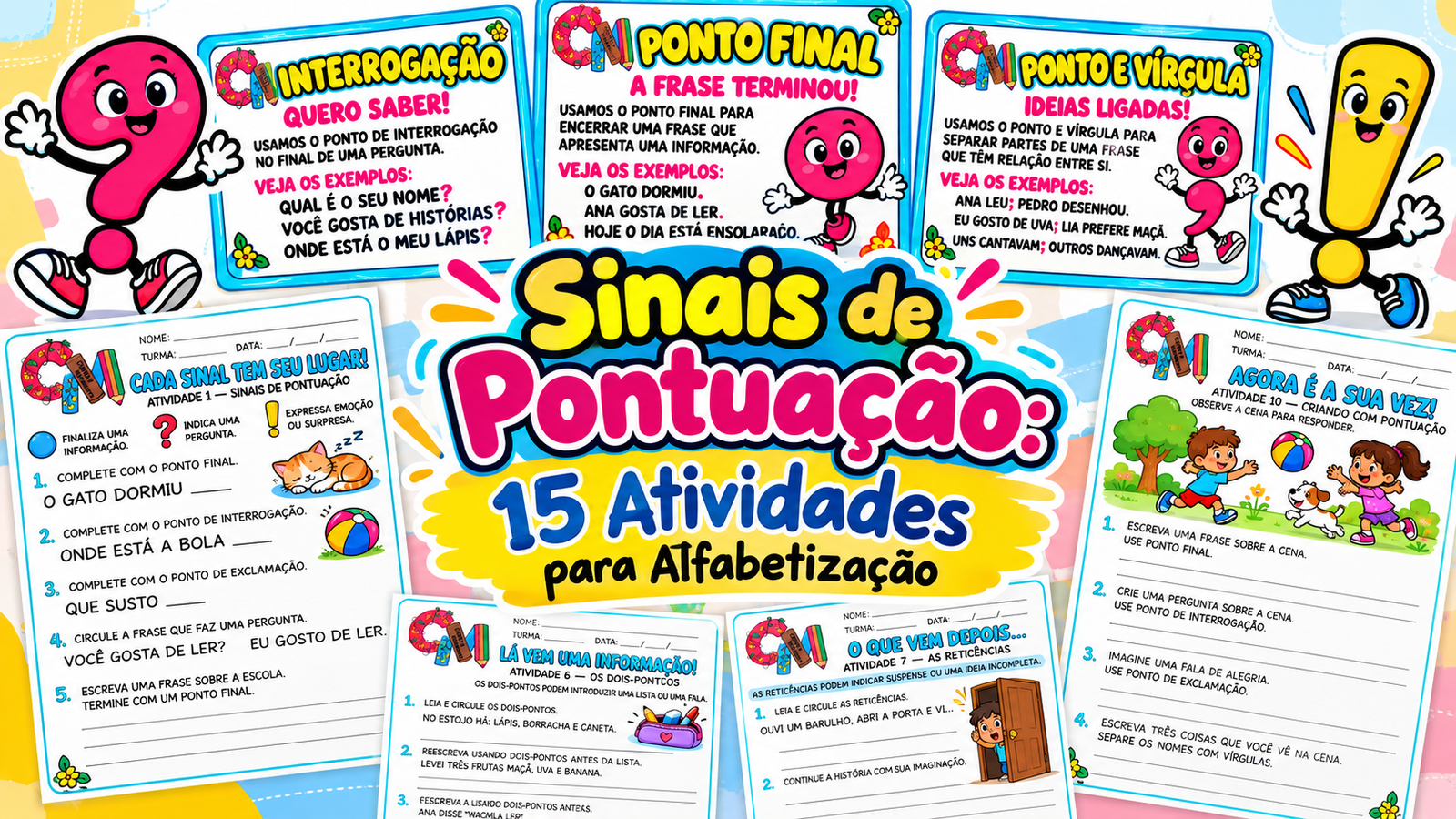 Sinais de Pontuação: 15 Atividades para Alfabetização