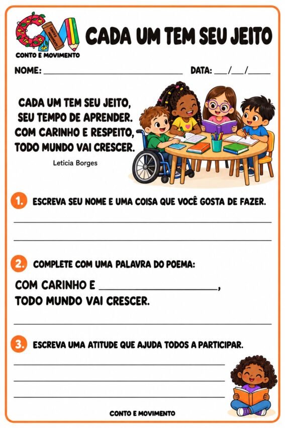 Projeto de inclusão: Atividades de inclusão