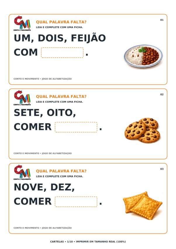 Pequenos textos em parlendas - qual palavra falta?